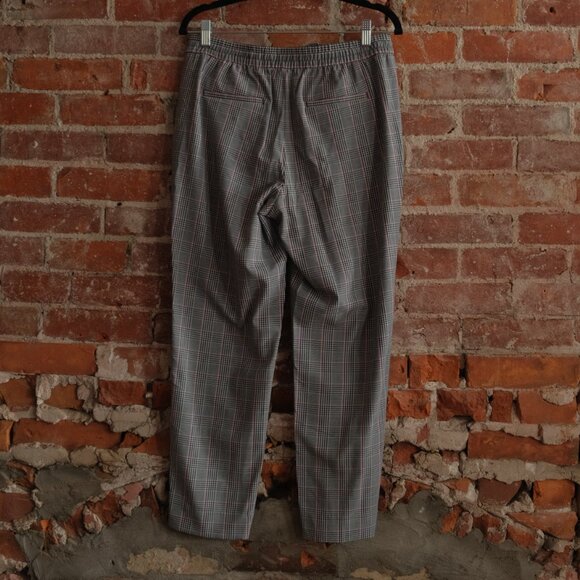 Women's Pink/Grey Plaid Trousers - Picture 2 of 2